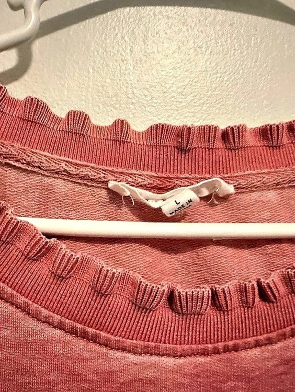Jane and Delancey Long Sleeve Ruffle Trim Top in Pink Size Large - Picture 3 of 5